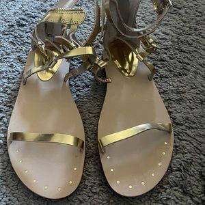 Never worn Zara gold sandals.